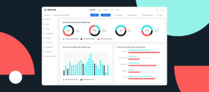 Analytics dashboard interface with colorful charts