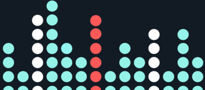 Abstract pattern of colored circles on dark background