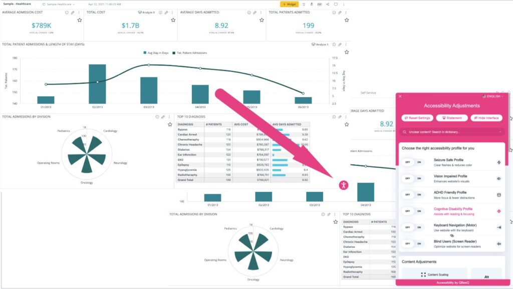 Accessibility app icon menu