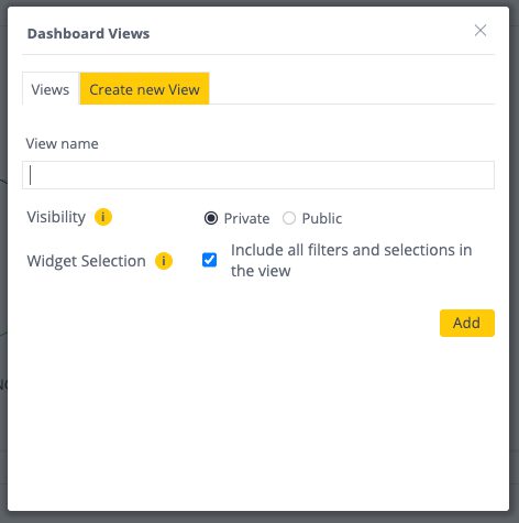 dashboardViews widget selection