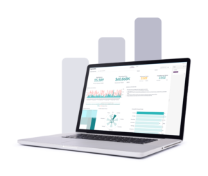 A laptop with data analysis report