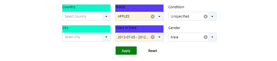 Advanced filters options