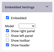 Embedded settings option