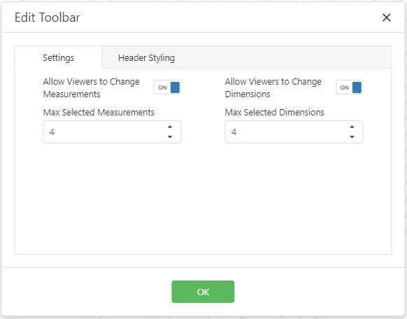 Edit toolbar dialog option