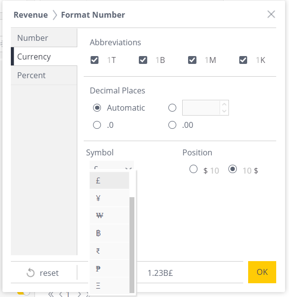 Sample currency switcher options snapshot
