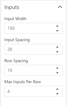 Design panel options - inputs
