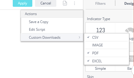 Widget option snapshot