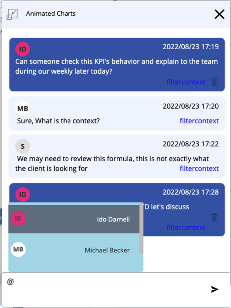 Sample dashboard chat component