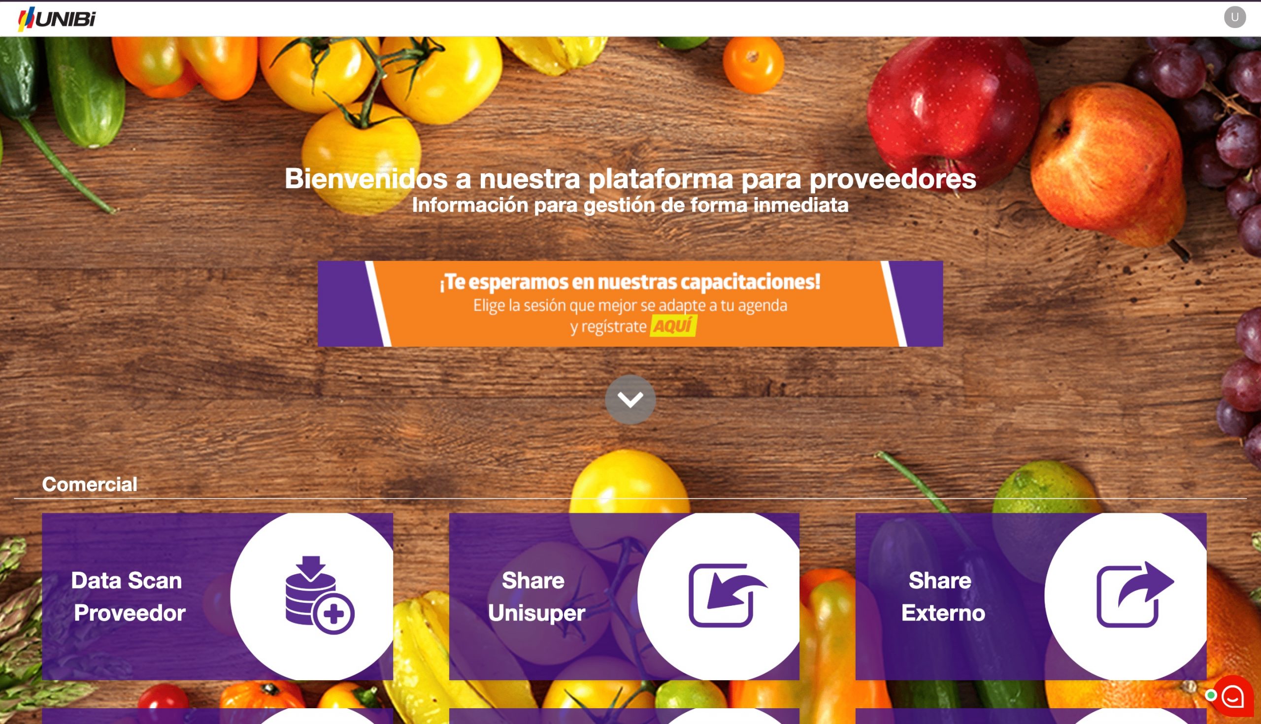 Sample UNIBi customer page